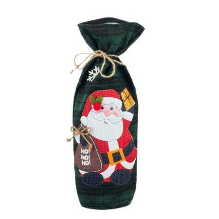 

Christmas Decorations Santa Red Wine Bottle Cover Bags Snowman Table Party Christmas Decor Christmas Gifts Nonwoven Fabric A