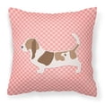 thumbnail image 1 of Caroline's Treasures BB3602PW1818 Basset Hound Almohada decorativa rosa con tablero de ajedrez, 18 x 18, multicolor Caroline's Treasures BB3602PW1818, 1 of 1