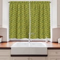 thumbnail image 2 of Ambesonne Abstract Kitchen Curtains, Comic Stars with Holes, 55"x45", Dark Teal Dark Yellow, 2 of 3