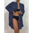 thumbnail image 5 of Bsubseach Women’s Oversized Long Sleeve Shirt Swim Cover Up 95% Polyester 5% Elastane Beach, 5 of 9