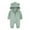 Green1, variant on KyCheLot Newborn Baby Boy Girl Warm Clothes Hooded Zip up Long Sleeve Jumpsuit Solid Color Romper 0-24 Months