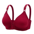 thumbnail image 1 of Gibobby Brasieres Comodos Para Mujer Sujetador grande con hebilla lateral delantera para mujer, ajuste de reunión sin costuras(Vino,50), 1 of 3