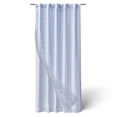 thumbnail image 2 of Mainstays Kids Spring Periwinkle and Metallic Silver Stars Sheer Overlay Blackout Rod Pocket with Back Tabs Single Curtain Panel, 38" W x 63" L, 2 of 7
