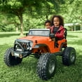 thumbnail image 2 of VOLTZ TOYS Jeep Monstre Relevable 24 V Voiture Électrique Classique 2 Places avec Télécommande, Siège en Cuir et Pneus EVA, 2 of 7