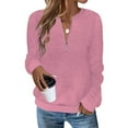 thumbnail image 5 of Valueadd Women's Long Sleeve T-shirt Knitted Fabric Sweatshirt Zipper Long Sleeved Womens Top, 5 of 5