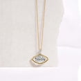 thumbnail image 3 of Lab Diamond Dangling Pendant Necklace For Women | 0.75 Carat IGI Certified Oval Shape | Evil Eye Charm Lab Diamond Pendant In 14K Yellow Gold | FG-VS1-VS2 Quality | Friendly Diamonds, 3 of 6