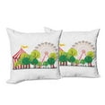 thumbnail image 6 of Ambesonne Colorful Throw Pillow Cover 2 Pack, Circus Carnival Scene, 16", Multicolor, 6 of 6