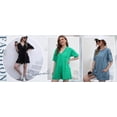 thumbnail image 4 of Hot Shot Tee Rompers for Women Summer Casual Oversized Athletic Contrast Stitching Jumpsuits, 4 of 7