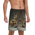 thumbnail image 6 of Mens Pajama Shorts, Surreal Weightlifting Snail Sleep Shorts Men Pajama Bottoms Lounge PJ Shorts with Pockets, 6 of 6