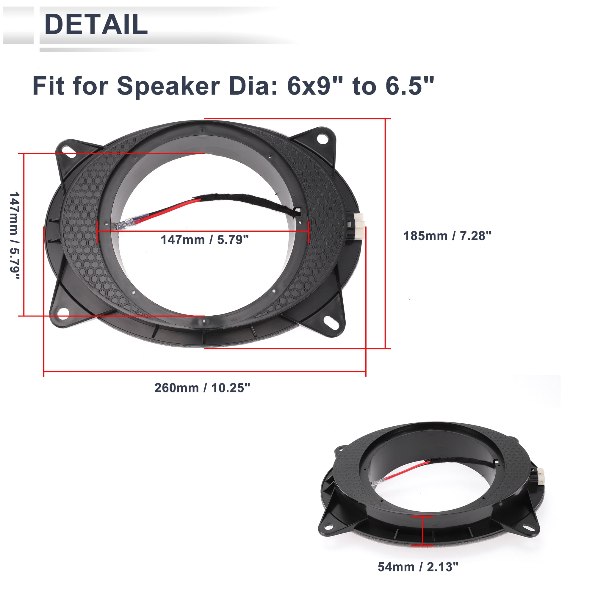 Unique Bargains Speaker Spacer Ring for Toyota Subwoofer Mounting Spacer ABS 2 Set