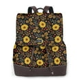thumbnail image 1 of Easygdp Sunflowers Leaves Mochila de Cuero para Mujeres, Bolso de Hombro, Bolsos de Mano de Moda para Trabajo y Viajes, 1 of 4