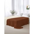 thumbnail image 5 of Boho Brown Leather Texture Queen Size Flat Sheet, Wrinkleproof & Fadeproof Cooling Flat Bed Sheet Only, Modern Yellow Striped Breathable Soft Bedding Top Sheets 90 x 102 Inches, 5 of 8