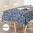 thumbnail image 3 of Deconovo Lino sintético con presillas Pattern Table Cover, Water and Spill Resistant Rectangle Tablecloth para Party, Navy Blue, 54x72 Inch, 3 of 7