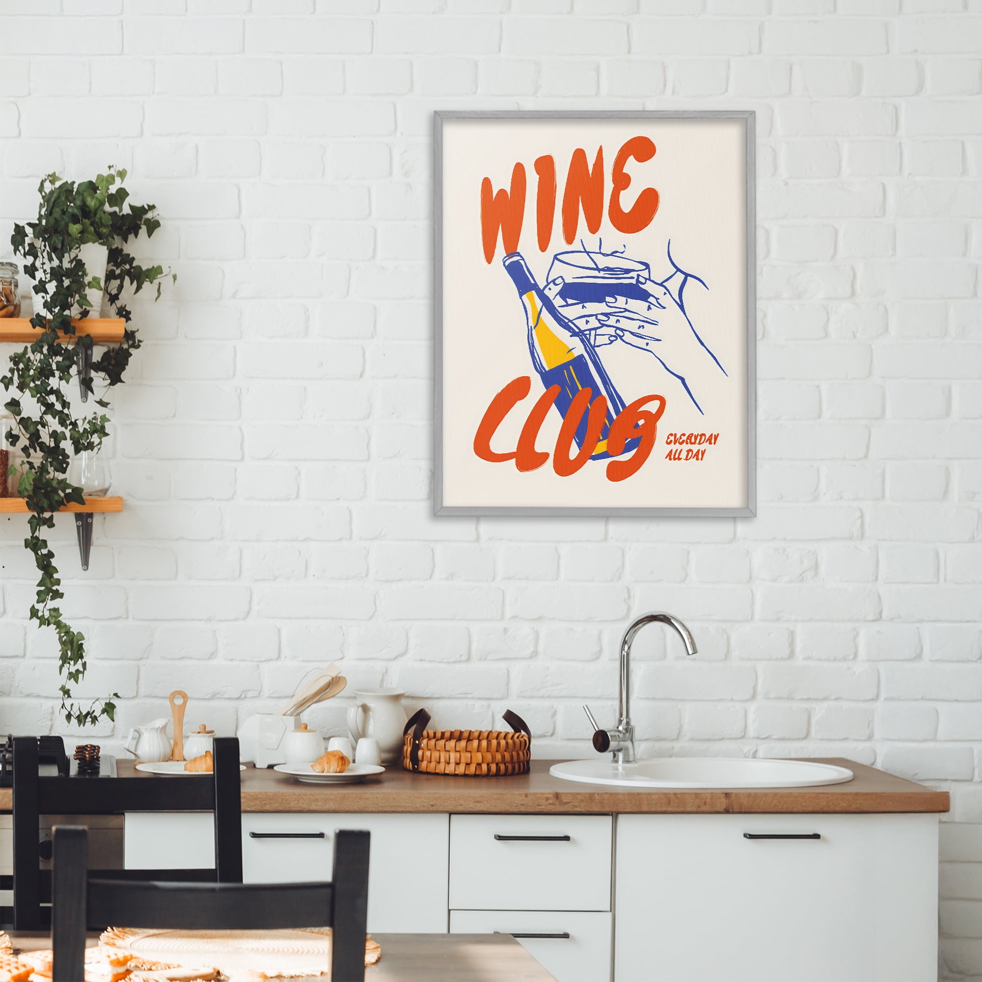 Stupell Industries Wine Club Every Day Gray Framed Giclee Art, design by The Prints Vibe