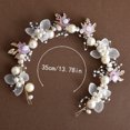 thumbnail image 4 of Nvzi Horquillas para el pelo de boda con flores para novias, peinetas con perlas de cristal, pinzas para el pelo, accesorios para el pelo de boda dorados, joyas, azul y verde, 4 of 4