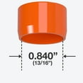 thumbnail image 3 of FORMUFIT 1/2" External Furniture Grade PVC End Cap in Orange, Made In USA, UV-Resistant, Impact-Proof, 0.840" Actual Inner Diameter (10-Pack) - F012EEC-OR-10, 3 of 6