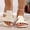 Beige, variant on Women's Cutout H-Band Square Toe Flat Slide Sandals, Slip-On Casual Summer Mules Beach Shoes Sky Blue 9.5