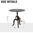 thumbnail image 3 of Rustic Bar Table  Small Bistro Table 19.7-25.6inch Height Adjustable Vintage Side Table in Living Room Cast Iron Metal Swivel Tabletop, 3 of 10