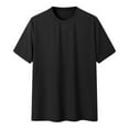 thumbnail image 4 of Fgnfyis Men's Muscle T Shirts Stretch Short Sleeve Bodybuilding Workout Tee Shirts Ribbed Knit Shirt Mens T-shirts Black M, 4 of 5