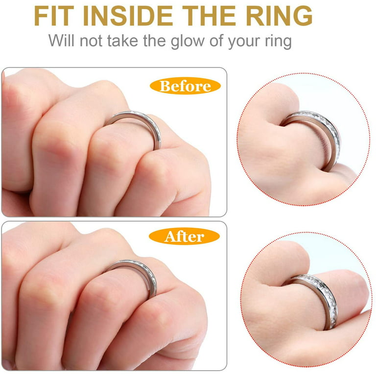 Ring Size Adjuster Loose Rings Adjuster Invisible Ring Sizer with Clean  Cloth for Wide Ring Fixing, 5 Sheets (Multiple Color)