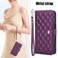 thumbnail image 3 of Allytechgroup Wallet Case for iPhone XR with Credit Card Slot, RFID Blocking PU Leather Case with Lanyard & Shoulder Strap & Kickstand Shockproof Bumper for Women Men, Darkpurple, 3 of 8