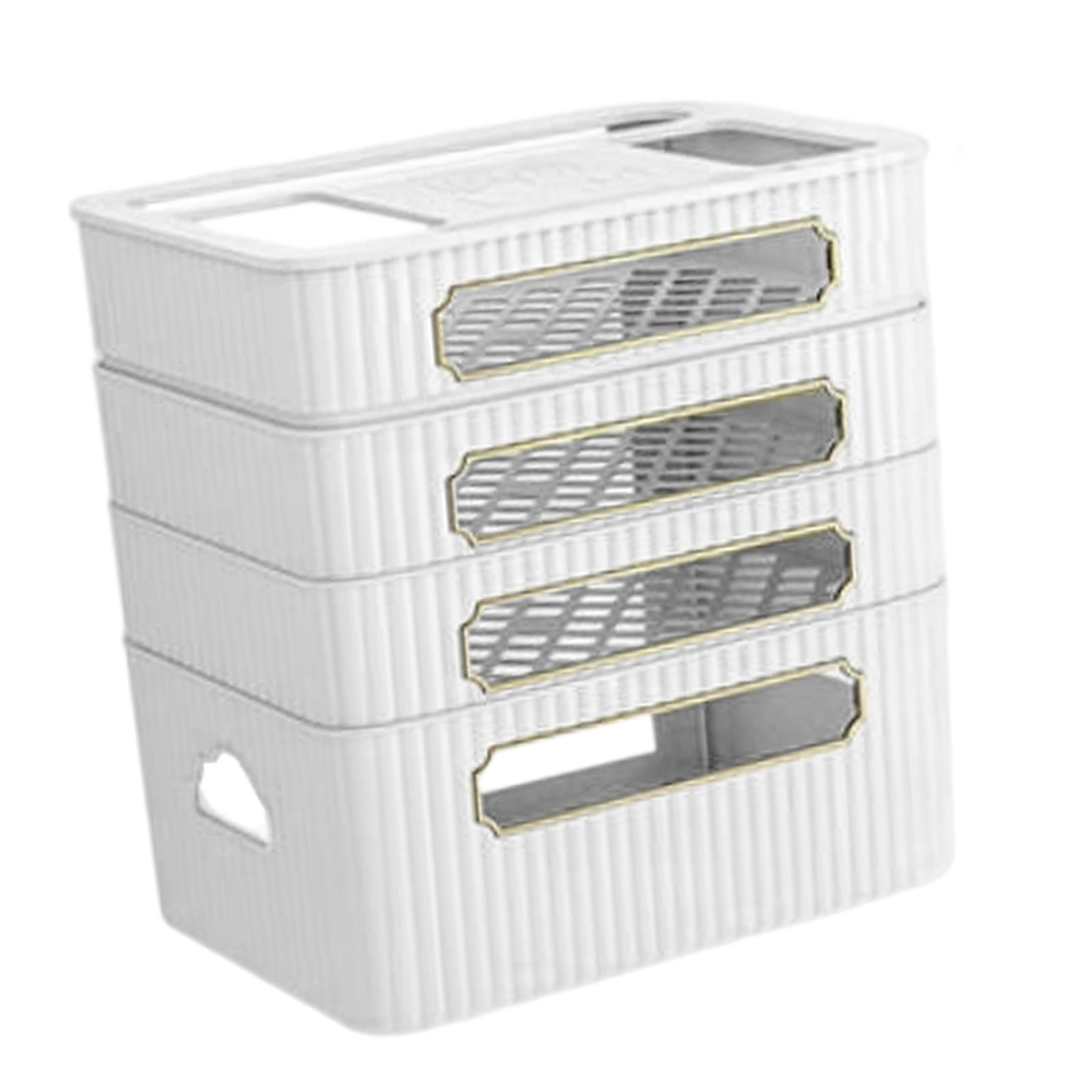 Fiocias Router Storage Box Cable Management Box Space Saving Wire Cable Storage Case for White 4 Tier
