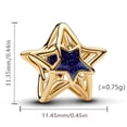 thumbnail image 2 of 925 Sterling Silver Golden Openwork Star Charm for Bracelet Charms Necklace Pendants Jewelry, 2 of 2