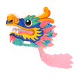 thumbnail image 3 of Handmade Paper Dragon DIY Material s Props Children's Toys Ornament Practical pink 45x38cm, 3 of 7