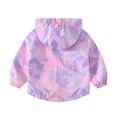 thumbnail image 4 of IROINNID Rain Jacket for Toddler Double Zipper Printed Zip Up Hoodede Jackets Windbreaker Boys' And Girls' Casual Coat,Purple, 4 of 9