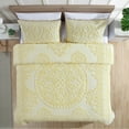 thumbnail image 4 of Collections Etc Luxurious Medallion Chenille Fringe Border Bedspread Yellow - King, 4 of 5