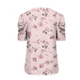 thumbnail image 5 of Tops for Women Flower Print Short Sleeve Casual Loose Summer T Shirt Womens Short Sleeve Blouse, 5 of 5