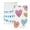 Blue Gradient Celebration Hearts, variant on 2-Pack Soft 100% Cotton & Highly Absorbent Bath Towel 2 Defferent Pattern Designs Blue Bunting Flag Cuttie Sun Clipart