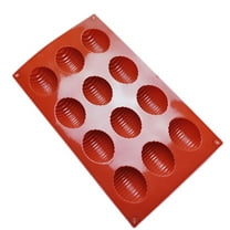 Fiaya Women Easter Eggs Shaped Cake Mold, 12 Cavity Silicone Egg Molds, 1pc 3D Egg Baking Tooling for Cake Baking Chocolate Candy Jello Decorating Crafts, 11.42×6.69inch (Coffee)