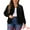 Black, variant on DARING DIVA Plus Size Sequin Sparkle Long Sleeve Front Zip Bomber Jacket 1X Black