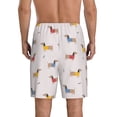 thumbnail image 4 of Lsque Dachshund Dog Puppy Mens Sleep Pajama Shorts,Short Pajama Pants, Cotton Ultra-Soft Knit-3X-Large, 4 of 9