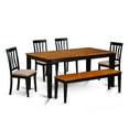 thumbnail image 2 of East West Furniture  Table Set Contains a Rectangle Dining Room Table and Dining Chairs with a Bench (Chair Seat Type Options) NIAN6-BCH-C, 2 of 5