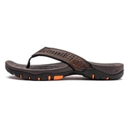 HOBIBEAR Mens Thong Sandals Arch Support Indoor and Outdoor Beach Flip Flop