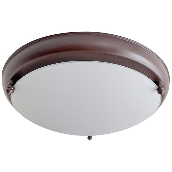 Lámpara De Techo Luz Ideal, Plafón 450 Chocolate Grande Liso.