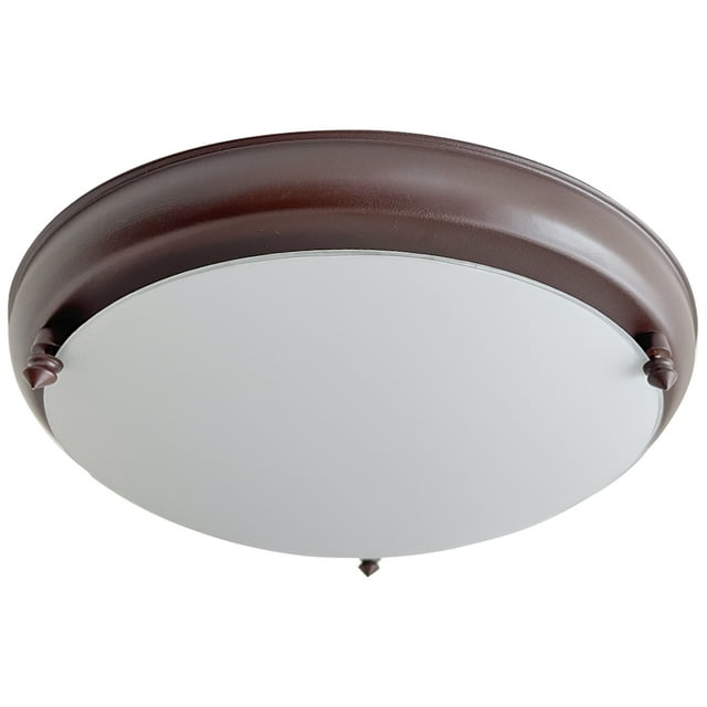 Lámpara De Techo Luz Ideal, Plafón 450 Chocolate Grande Liso.