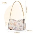 thumbnail image 3 of FORMRS Womens Shoulder Bag with Chain Strap Clutch Purse Cute Tote Handbag, Orange Watercolor Seashells, 3 of 7