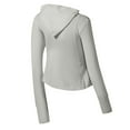 thumbnail image 5 of UVEASISHA Sun Protection Hoodie Shirt for Womens Lightweight Full Zip Running Track Jacket Slim Fit Stretch Athletic Yoga Shirt with Thumb Holes Gray L, 5 of 5