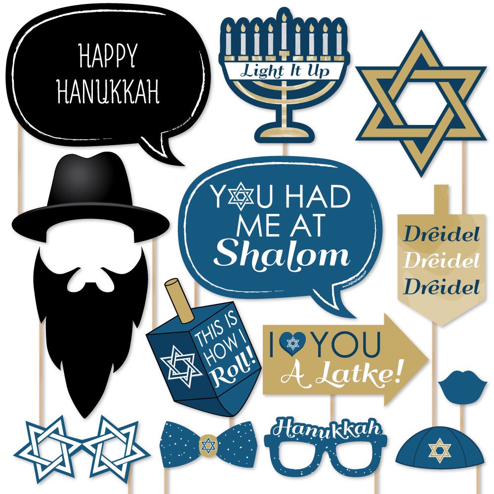 Happy Hanukkah Chanukah Photo Booth Props Kit 20 Count Walmart