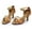 Brown, variant on JeashCHAT Women's Satin Sandals Flared Heel Latin Performance Dance Shoes Fashion Open Toe Pump Heel Sandals Party Wedding Shoes (Black)