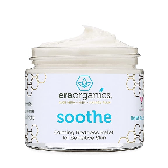Era Organics Rosacea Redness Relief Cream - Soothe Dry Skin Irritation Calming Face Moisturizer For Rosacea, Eczema, Acne Prone Skin- Sensitive Skin Care With Milk Thistle, MSM, Avocado Oil, Chamomile