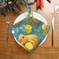 thumbnail image 2 of 6 Pack 20'' x20" Satin Table Napkins Dinner Napkins for wedding Party Decoration events Capybaras Holding Lemons, 2 of 6