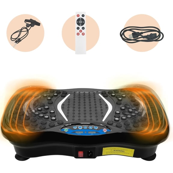 good fortune Plate Exercise Machine, Whole Body Workout Vibration Platform Lymphatic Drainage Machine for Weight Loss, Home Gym Vibration Platform with Resistance Band and Remote Control
