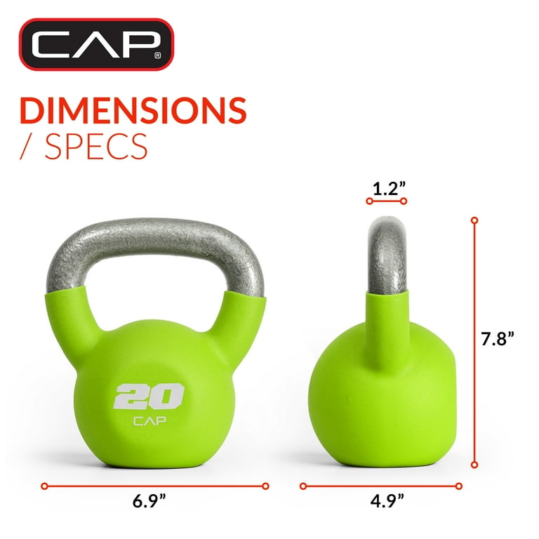 CAP, 20lb Neoprene Coated Kettlebell, Green - Walmart.com