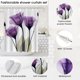 thumbnail image 3 of Cortina de ducha púrpura tulipán, cortina de ducha impermeable, cortinas de ducha decorativas para baño con ganchos, 72 pulgadas x 79 pulgadas, 3 of 5