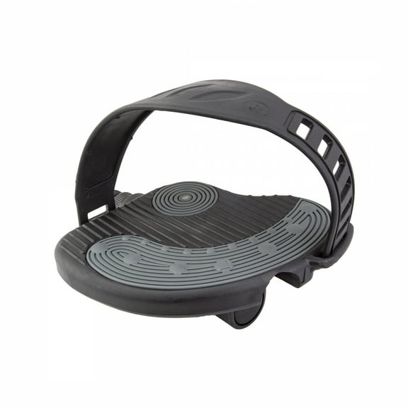 Sunlite FlatForm II Exerciser Pedals 9/16" Composite Body Toe Straps Black/Grey