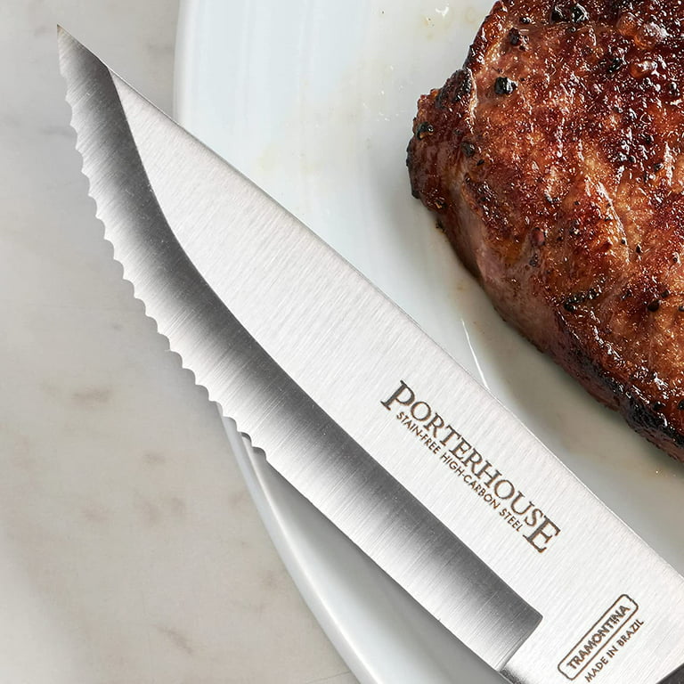 Porterhouse 9 PC 5 in Steak Knife Set with Multi-Purpose Block